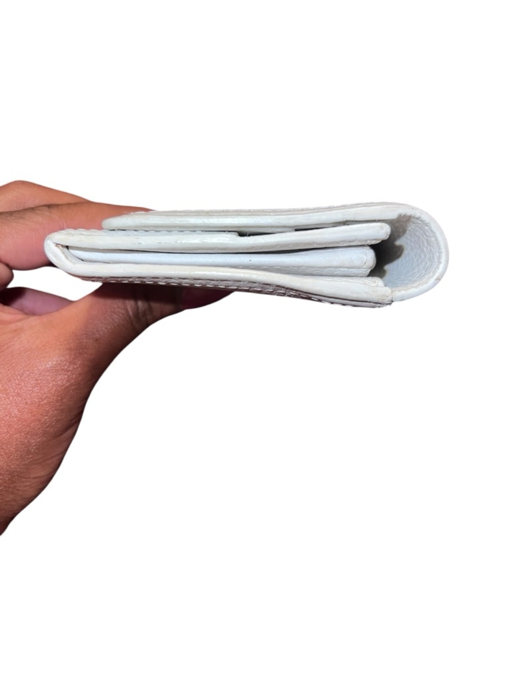Celine White Embossed Leather Flap Wallet - Picture 7 of 13